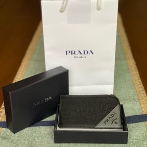 Prada zip around cardholder